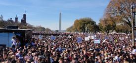 The throngs along the National Mall, with the Washington Monument as backdrop. (Click to enlarge) The throngs along the National Mall, with the Washington Monument as backdrop. (Click to enlarge)